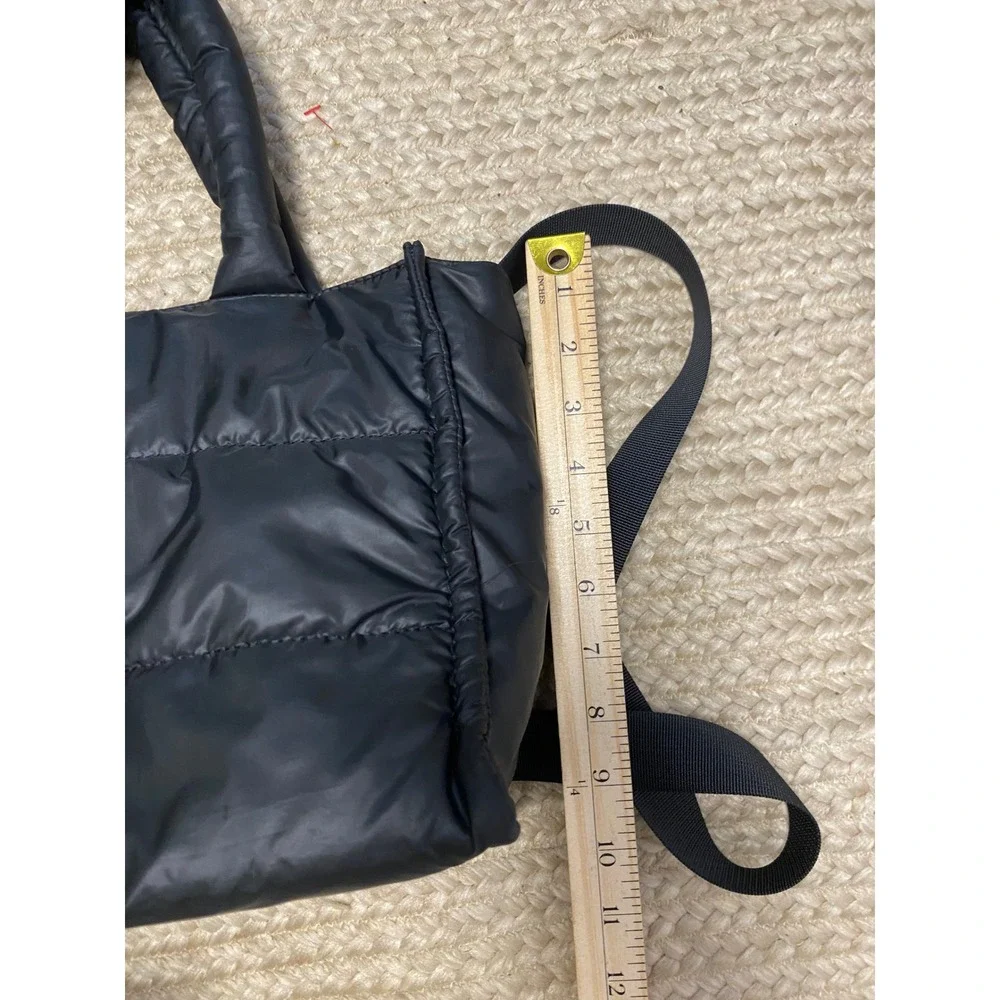 LD‎ Tote Bag Black Puffer Quilted Top Handle Crossbody Shoulder Bag